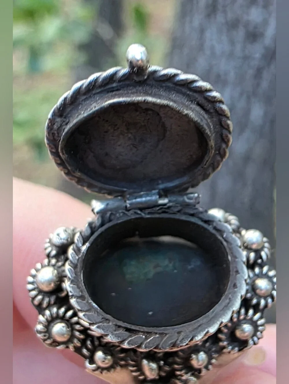 Vintage Taxco Unisex Sterling Silver Poison Pill Box Stash Ring
